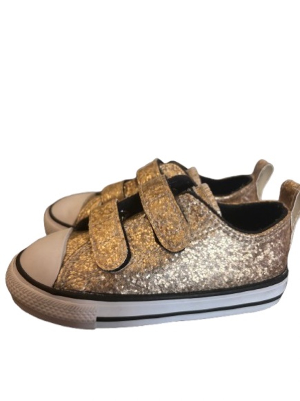 Converse Kids Gold Glitter Velcro Sneakers - Toddler - Picture 4 of 6